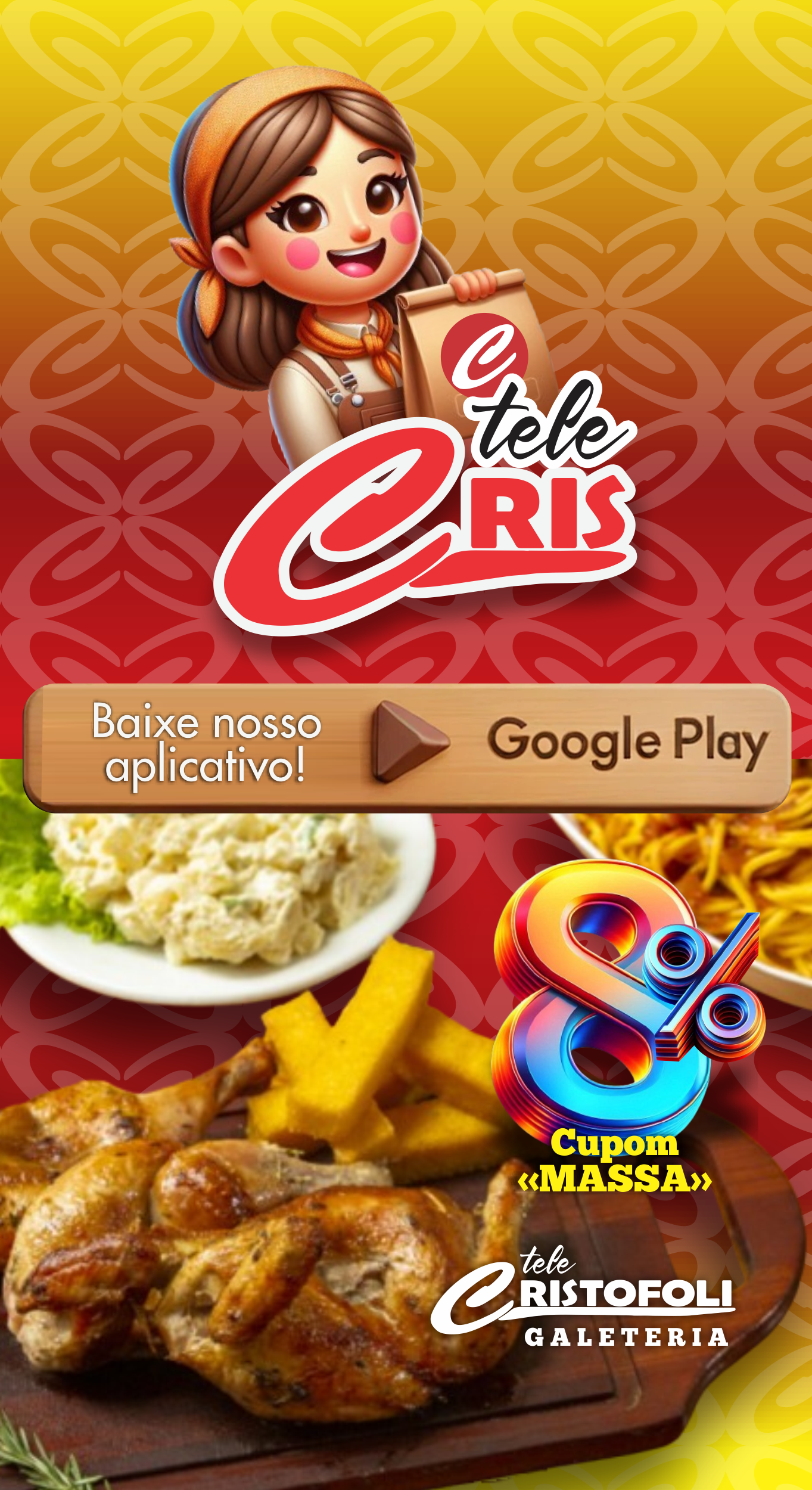 Telecris é o Delivery Exclusivo da Galeteria Cristofoli!